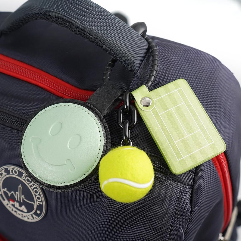WILMIN Tennis Ball Holder Keychain, Grand Slam, Leather Smiley, Tennis style - Image 4