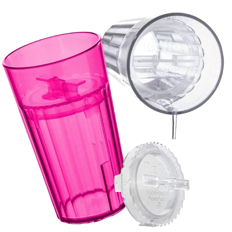 Reflo Smart Cup (Red & Clear 2-Pack) Open Training Cup, Toddler Cup, No Suction 6oz, 360 Control-Flow, USA MADE Premium High-Impact Plastic - Image 2