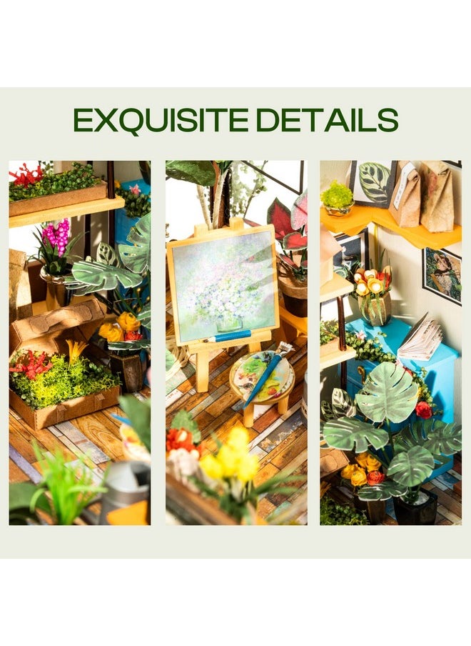 Robotime Robotime Wooden DIY House Craft Kit Handmade Dollhouse Miniature (Flower House)  - Image 3