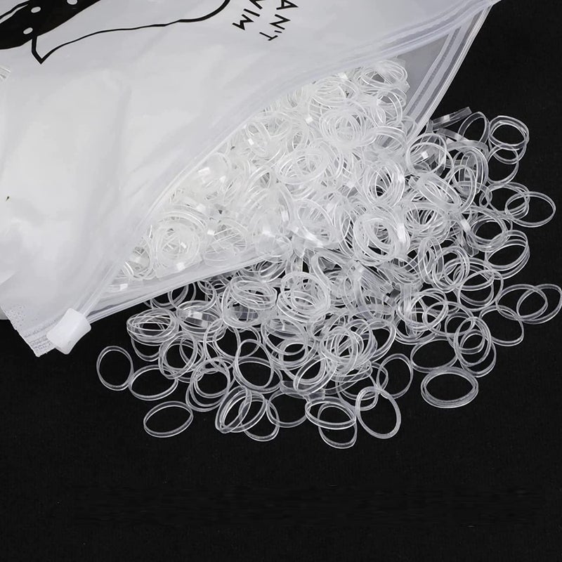 Droposale (888 PCS) Elastics Stretchy Hair Tie Ponytail Hair Rubber Band Holder for Women, Soft & Smooth Basic Everyday Wear Thin Elastics Stretchy Hair Tie (Bag, White) - Image 3