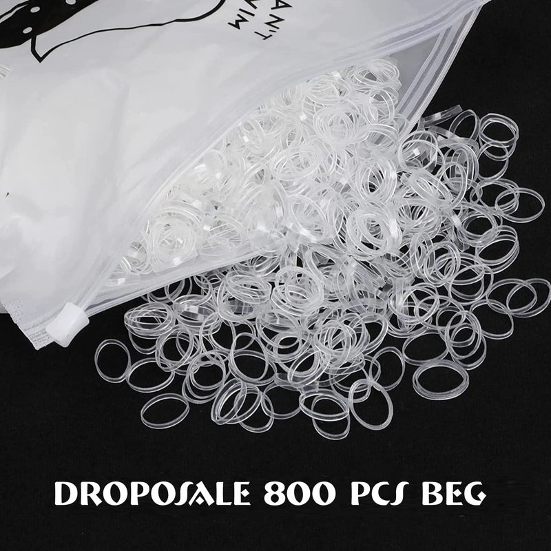 Droposale (888 PCS) Elastics Stretchy Hair Tie Ponytail Hair Rubber Band Holder for Women, Soft & Smooth Basic Everyday Wear Thin Elastics Stretchy Hair Tie (Bag, White) - Image 4