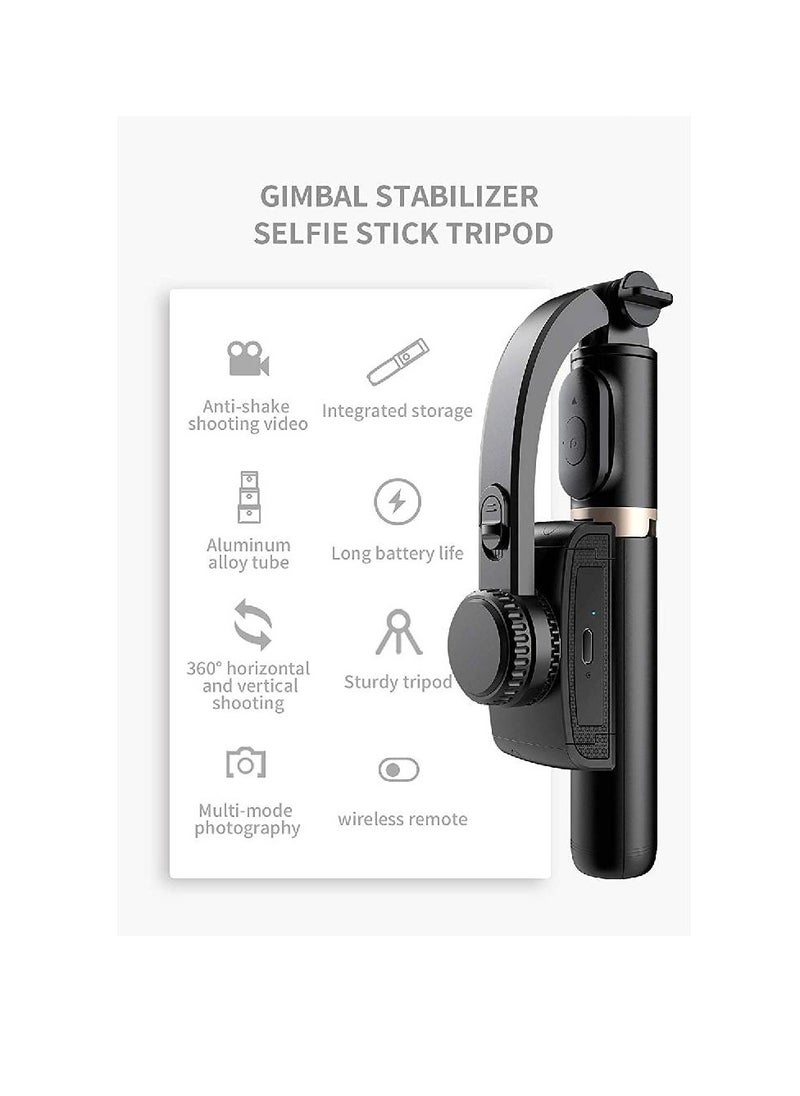 Generic - Q08 Gimbal Stabilizer for Smartphone with Extendable Bluetooth Selfie Stick and Tripod, Multifunction Remote 360 Automatic Rotation, for iPhone/Android - Image 1