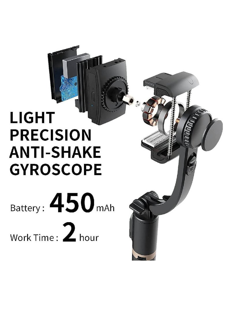 Generic - Q08 Gimbal Stabilizer for Smartphone with Extendable Bluetooth Selfie Stick and Tripod, Multifunction Remote 360 Automatic Rotation, for iPhone/Android - Image 1
