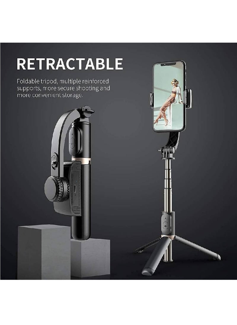Generic - Q08 Gimbal Stabilizer for Smartphone with Extendable Bluetooth Selfie Stick and Tripod, Multifunction Remote 360 Automatic Rotation, for iPhone/Android - Image 1