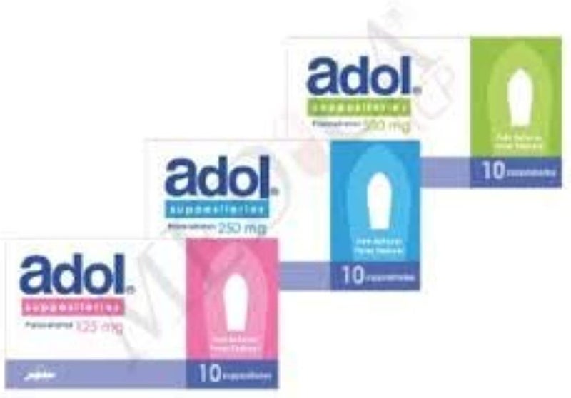 Adol 250mg Paracetamol Suppository 5 x 2 Blister Pack - Image 2