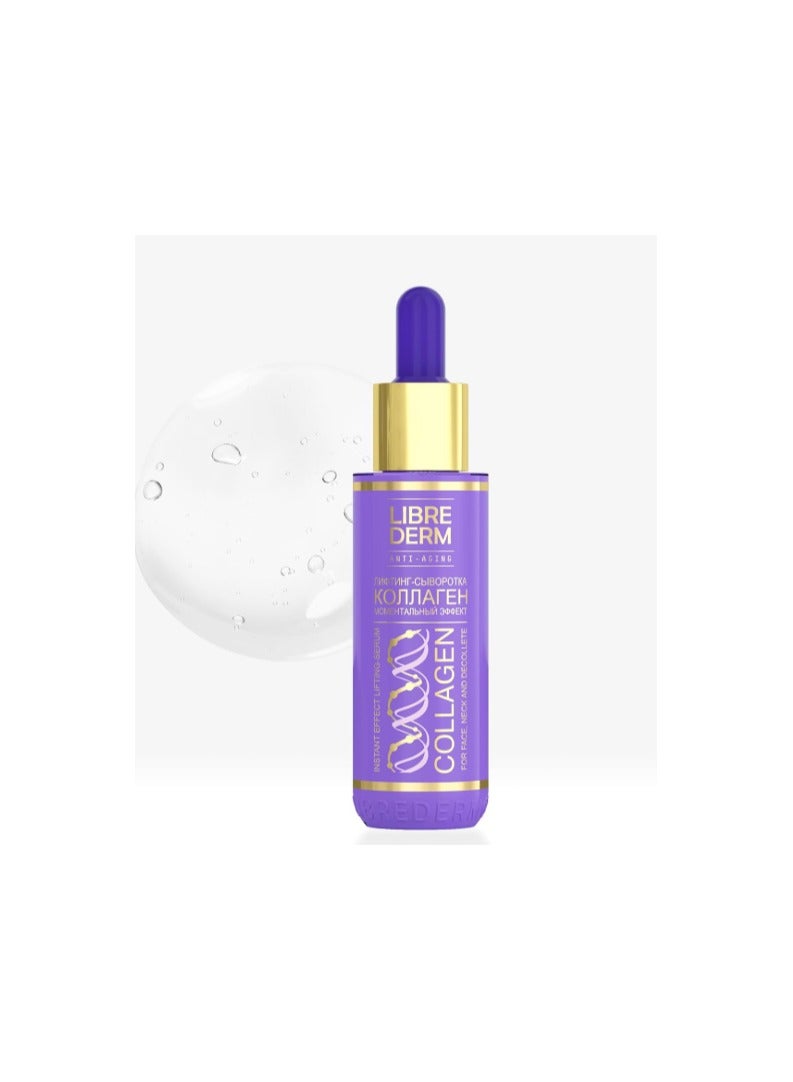 LIBREDERM Collagen Serum for Face, Tighten Lift Hydrate, Anti Aging Neck and Décolleté Facial Serum, Instant Lifting Effect, Reduce Fine Line & Wrinkles, 40ml - Image 1