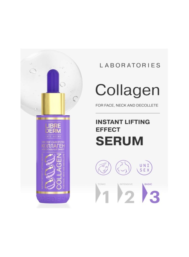 LIBREDERM Collagen Serum for Face, Tighten Lift Hydrate, Anti Aging Neck and Décolleté Facial Serum, Instant Lifting Effect, Reduce Fine Line & Wrinkles, 40ml - Image 2