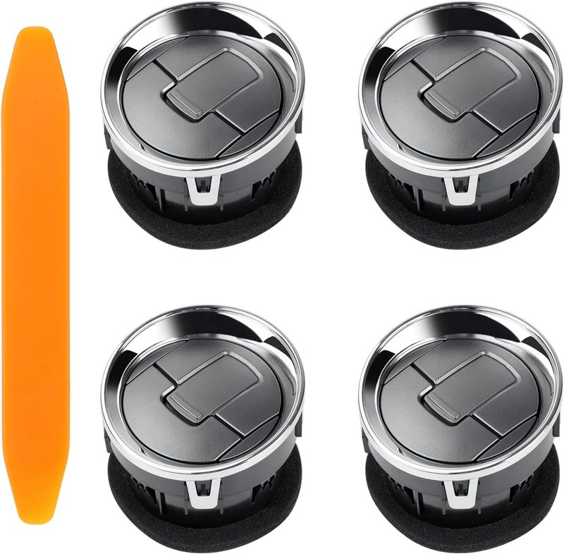 Rritess 4Pcs Dashboard AC Heater Air Vent Duct, Chrome for Ford F150 LOBO 2009-2014 - Image 1