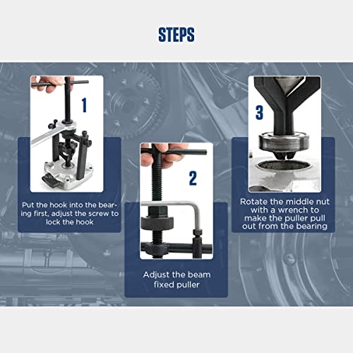 CMTOOL Bearing Puller Tool 3 Jaw Pilot Bearing Removal Tool Kit, Blind Bearing Extractor Small Tool Set, CR-V Steel, Three Jaw Design - Image 4