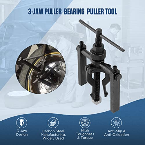 CMTOOL Bearing Puller Tool 3 Jaw Pilot Bearing Removal Tool Kit, Blind Bearing Extractor Small Tool Set, CR-V Steel, Three Jaw Design - Image 2