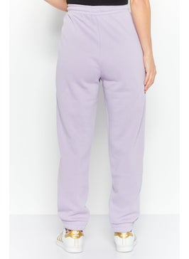 Red Tape Women Regular Fit Solid Sweat Pant, Purple  - Image 4