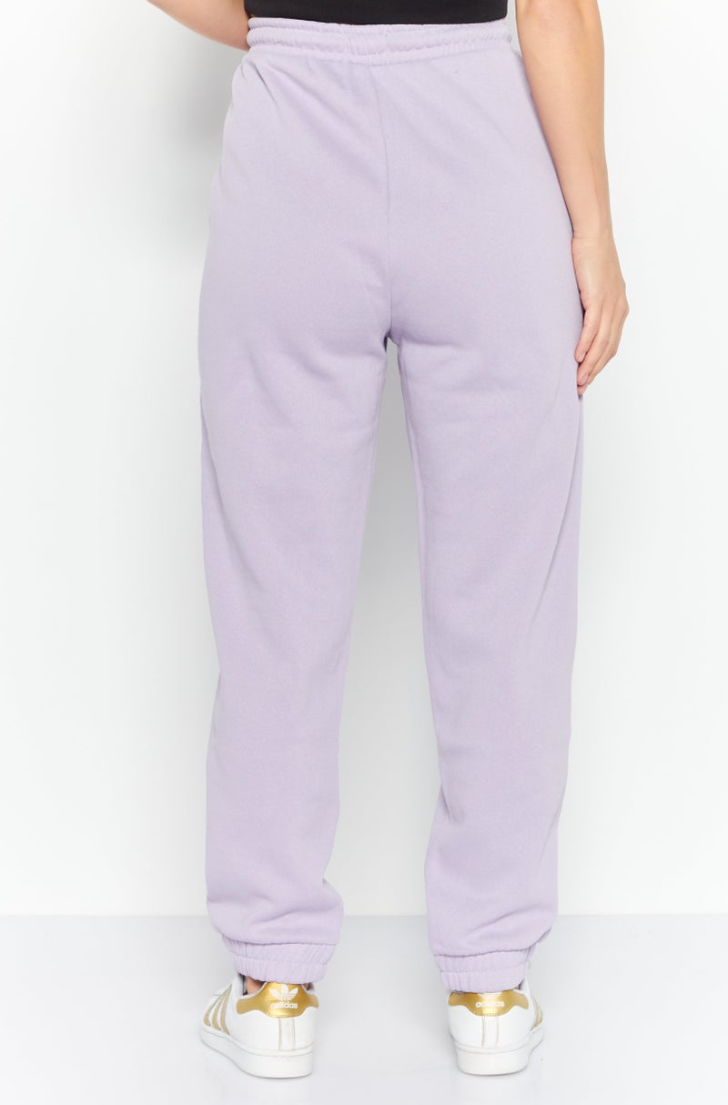 Red Tape Women Regular Fit Solid Sweat Pant, Purple - Image 4