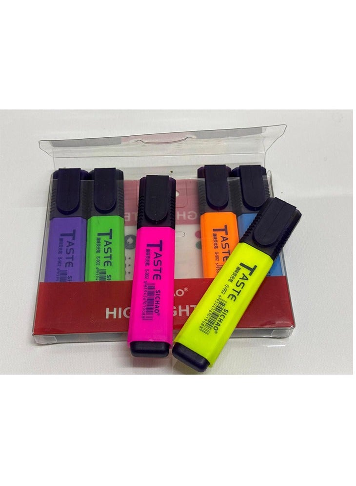 Generic 🖍️ Bright Highlighter Pen Set - Pack of 6 Vibrant Colors Perfect for Studying, Office Work & Creative Projects 