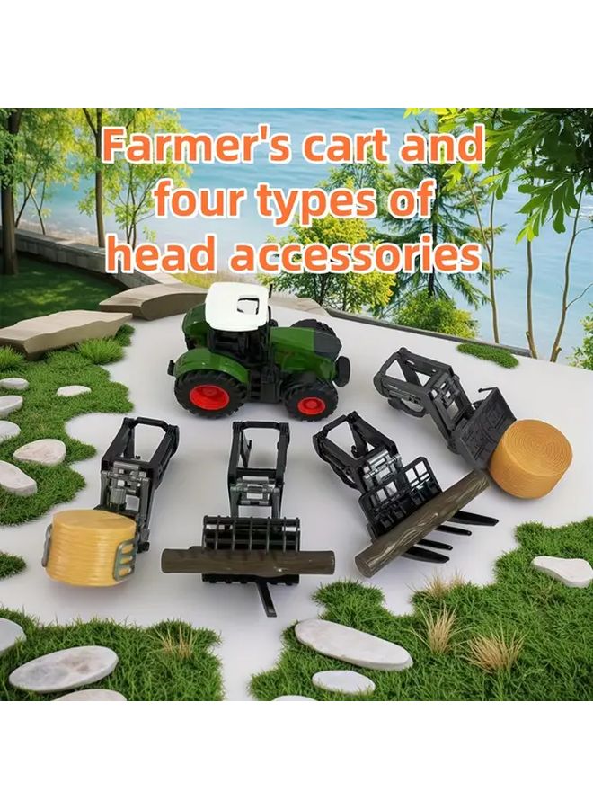 عربة المزرعة ذات العجلات الضيقة واللوحة الأمامية الدافعة مع بالة تبن مجانية للمتعة العائلية - Image 2