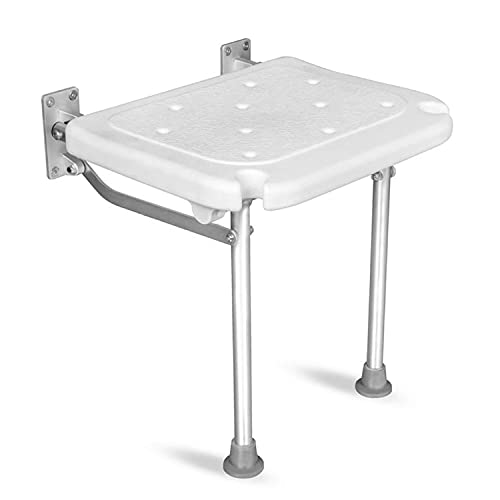 KosmoCare Wall Mounted Shower Bench | Folding Shower Chair | Bathroom Stool Fold Away Shower Seat | Folding Shower Stool with Anti-Slip Rubber Tips for Safety of Seniors & Elderly | - Image 1