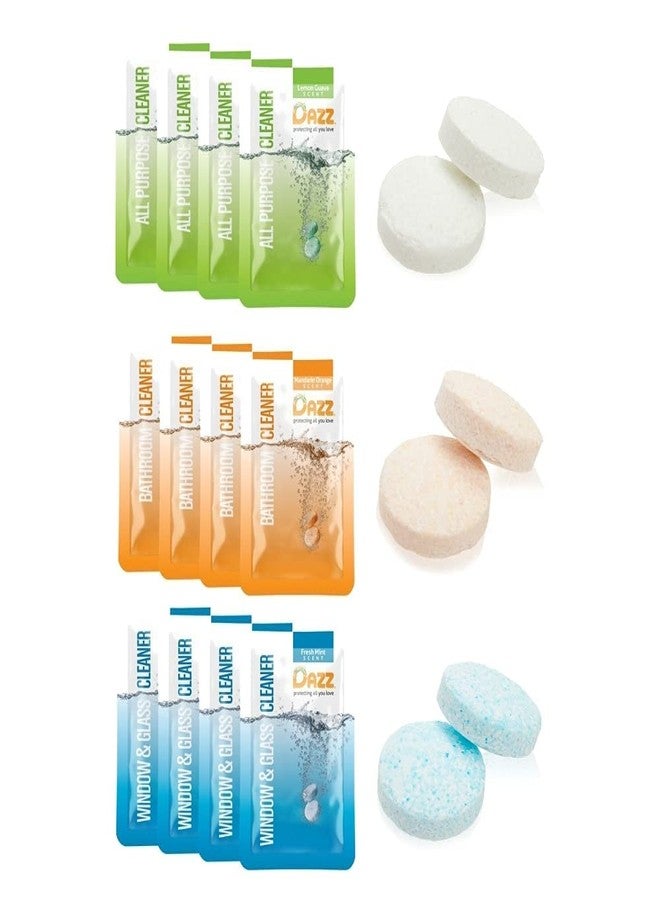 Dazz Whole House Refill Pack (4 Of Each Product - 12 Total) Natural Cleaning Tablets - All Purpose Cleaner, Glass and Window Cleaner, and Bathroom Cleaner - Eco Friendly, Non Toxic - Image 5
