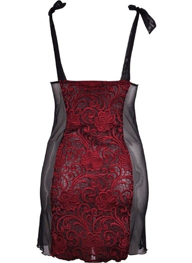 Magic Form 7290 Prada Lace Nightgown with Velvet Fabric - Claret Red  - Image 5