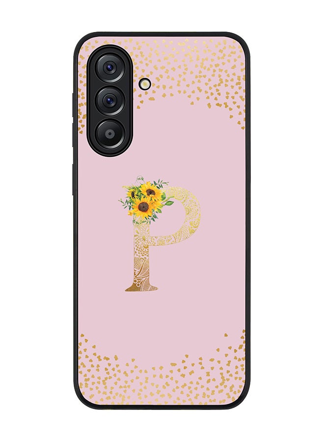 Stylizedd For Samsung Galaxy A36 5G Case,Slim fit Camera Protection, Shockproof Thin Phone cover  - Custom Floral Monogram - P  (Pink ) - Image 1
