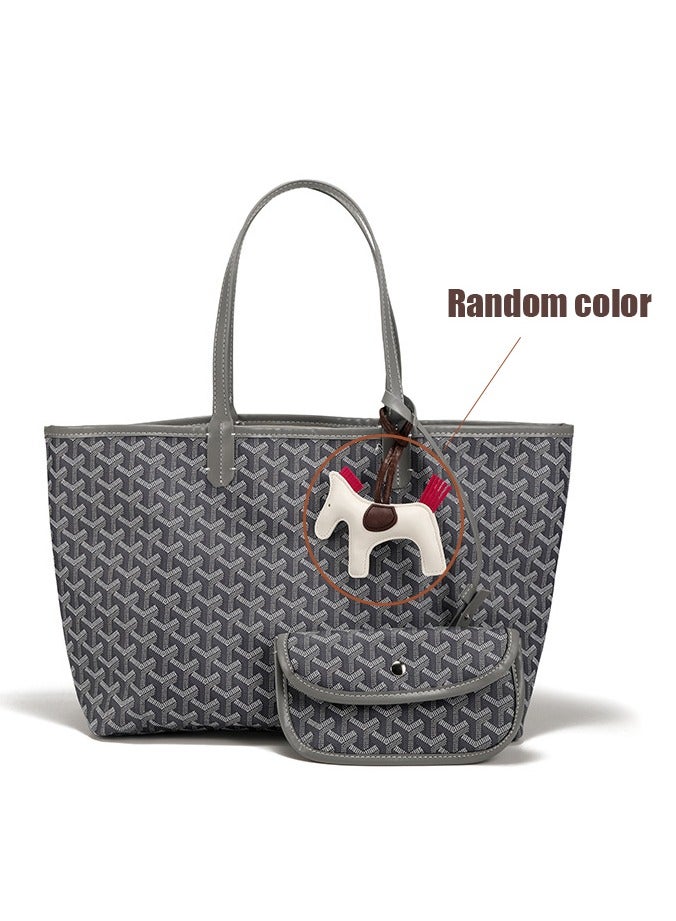Printed Shopper Tote Grey Pony Pendants Random  - Image 1