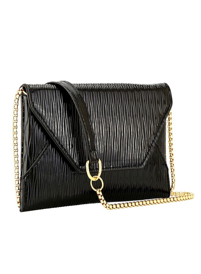 Ayliss Evening Clutch Purses for Women Handbags Formal Wedding Party Cocktail Prom Crossbody Shoulder Envelope Bag Chain (Black) - Image 5