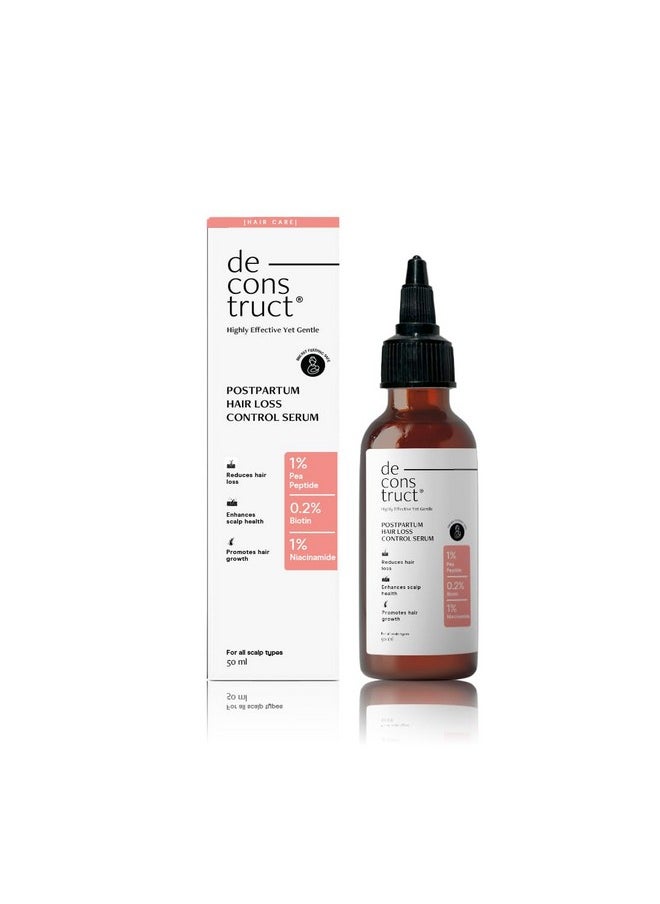 Deconstruct Postpartum Hair Loss Control Serum With Biotin And Contains 1% Pea Peptide + 1% Niacinamide | For Hair Fall After Pregnancy | Breastfeeding Safe | 50Ml  - Image 1
