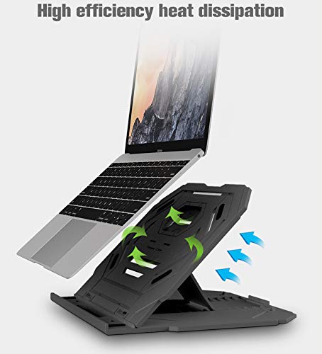Tarkan 360 Rotating Multi Angle Ventilated Stand For All 12 To 156 Inch Laptops Notebook Macbook Air Pro With Mobile Holder Black Tabletop - Image 5