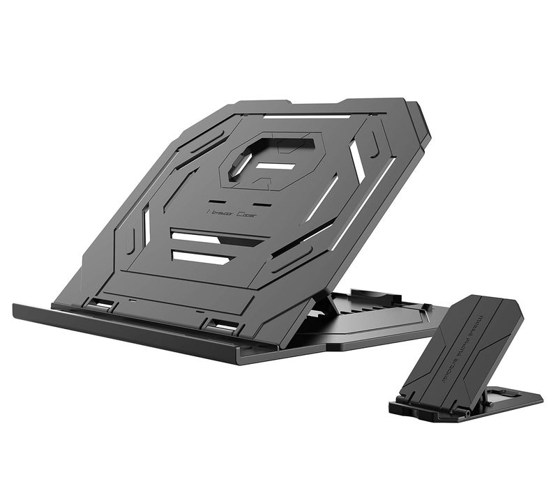 Tarkan 360 Rotating Multi Angle Ventilated Stand For All 12 To 156 Inch Laptops Notebook Macbook Air Pro With Mobile Holder Black Tabletop - Image 1