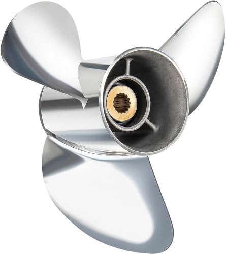 VIF Jason Marine OEM Upgrade Stainless Steel Boat Propeller Compatible with Yamaha 150hp 175hp 200hp 220hp 225hp 250hp F150 F175 F200 F225 Outboard Engines15 Spline Tooth Righthand 13 34 x 21 RH - Image 1