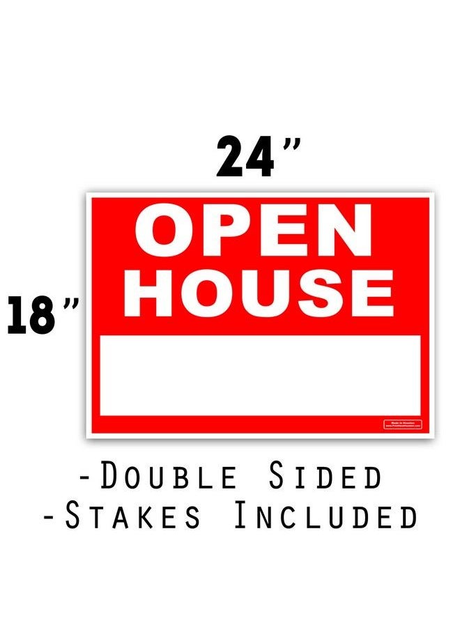 Signs'R Us 24" X 18" Uv Ink Yard Sign Corrugated Plastic Printed Front & Back With Metal Ground Stake Included Open House Sign (10)  - Image 3