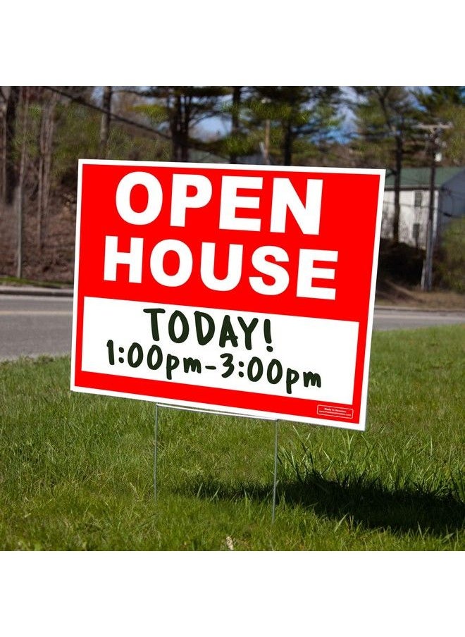 Signs'R Us 24" X 18" Uv Ink Yard Sign Corrugated Plastic Printed Front & Back With Metal Ground Stake Included Open House Sign (10)  - Image 4