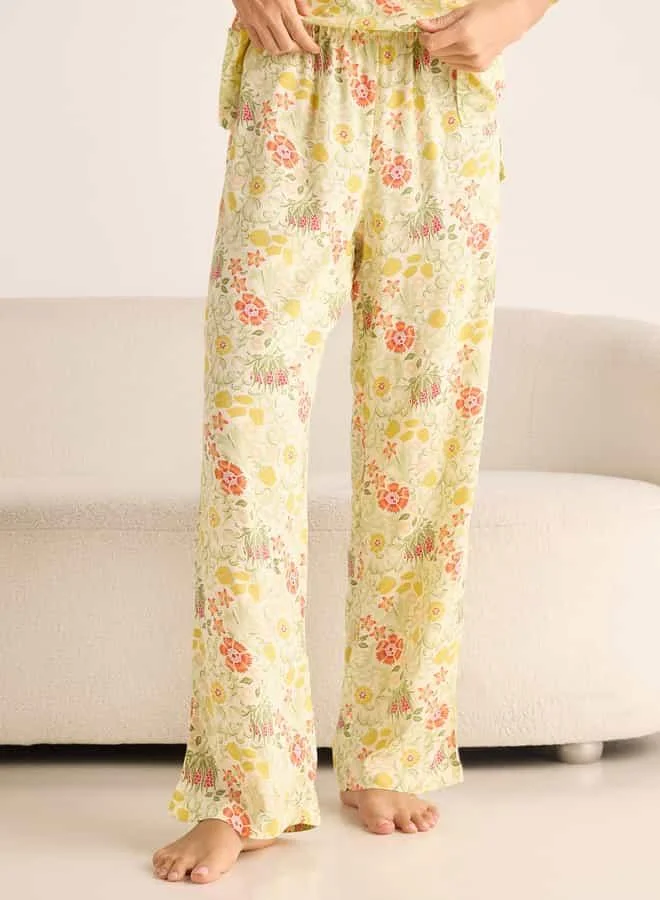سبلاش فيڤ Printed Collar Top and Pyjama Set