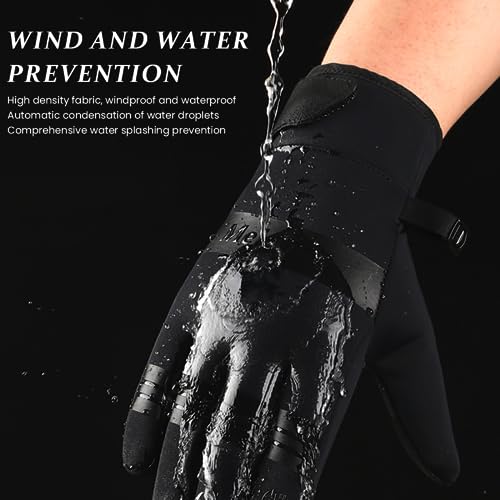 PALAY® Winter Gloves for Men Women, Warm Windproof Coldproof Touchscreen Nylon Riding Gloves, Bike Gloves for Walking Snowboarding Hiking Cycling Outdoor, XL - Image 4