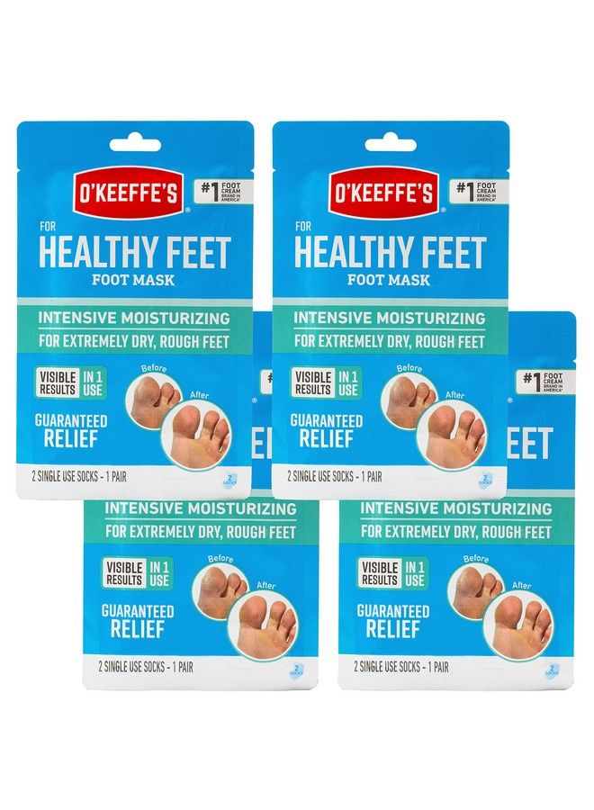O'Keeffe's For Healthy Feet Intensive Moisturizing Foot Mask Guaranteed Relief For Extremely Dry Rough Feet One Pair Singleuse Hydrating Foot Mask Socks (Pack Of 4) - Image 1