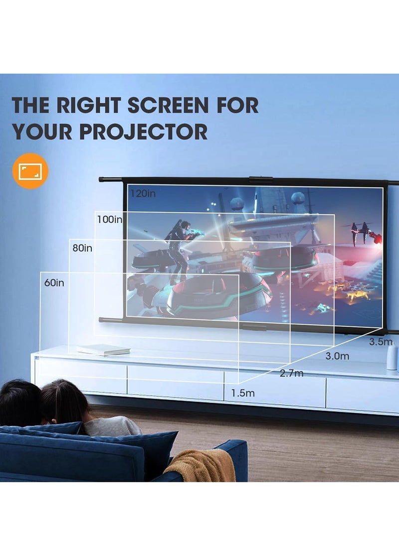 Flash Hawk - Portable Foldable Projection Screen - 2-in-1 84 inch 16:9 Projector Screen With Tripod Stand and Carrying Bag for Indoor Outdoor Home Theater Backyard Cinema Travel - Image 1