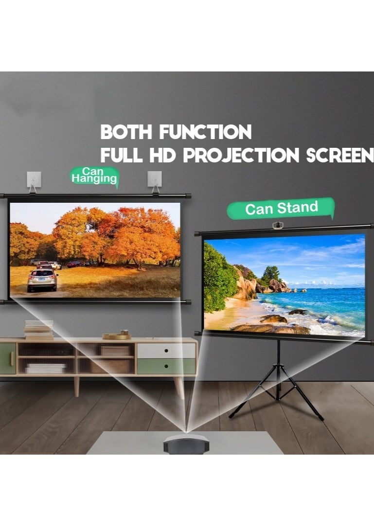 Flash Hawk - Portable Foldable Projection Screen - 2-in-1 84 inch 16:9 Projector Screen With Tripod Stand and Carrying Bag for Indoor Outdoor Home Theater Backyard Cinema Travel - Image 1