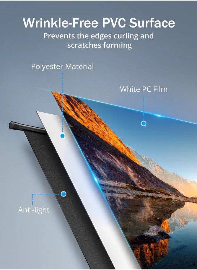 Flash Hawk - Portable Foldable Projection Screen - 2-in-1 84 inch 16:9 Projector Screen With Tripod Stand and Carrying Bag for Indoor Outdoor Home Theater Backyard Cinema Travel - Image 1