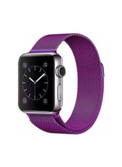 YOMNA YOMNA Magnetic Metal Milanese Loop Band Compatible with Apple Watch Band 42mm 44mm 45mm 49mm, Adjustable Stainless Steel Mesh Strap Replacement for iWatch Series Ultra SE 8 7 6 5 4 3 2 1- PURPLE  - Image 1