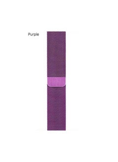 YOMNA YOMNA Magnetic Metal Milanese Loop Band Compatible with Apple Watch Band 42mm 44mm 45mm 49mm, Adjustable Stainless Steel Mesh Strap Replacement for iWatch Series Ultra SE 8 7 6 5 4 3 2 1- PURPLE  - Image 2