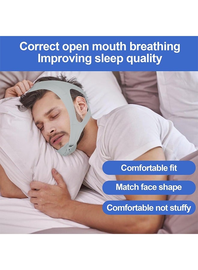 Upgraded Anti Snoring Devices, Anti Snoring Chin Strap, Adjustable Chin Strap, Correction of Open Mouth Respiratory Resistance to Snoring Strap for Men and Women, Chin Straps Sleep Aids
