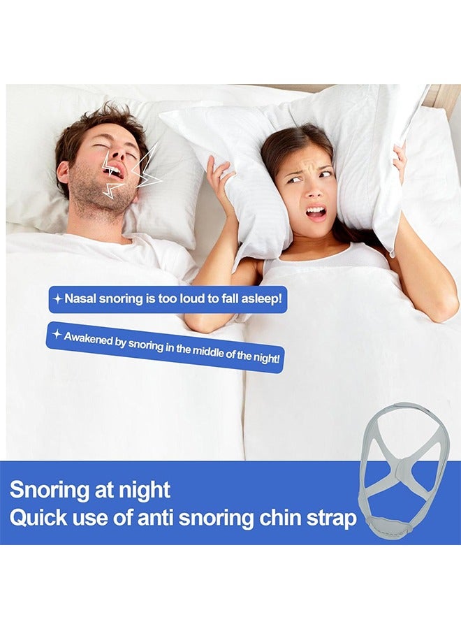 Upgraded Anti Snoring Devices, Anti Snoring Chin Strap, Adjustable Chin Strap, Correction of Open Mouth Respiratory Resistance to Snoring Strap for Men and Women, Chin Straps Sleep Aids