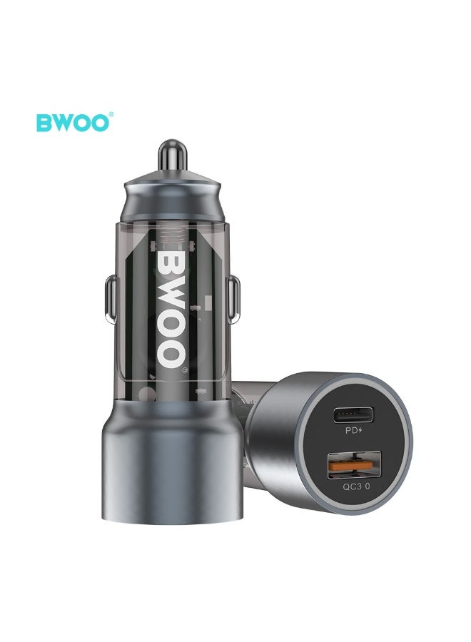 BWOO Car Charger Fast Charging PD43 W Dual Port USB C QCPD BK - Image 3
