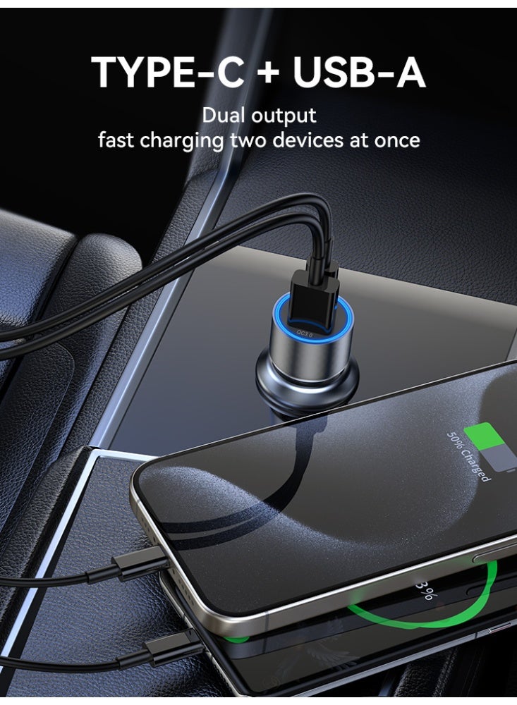 BWOO Car Charger Fast Charging PD43 W Dual Port USB C QCPD BK - Image 5