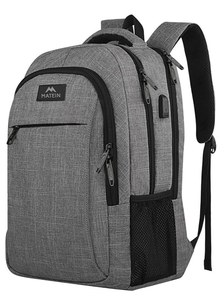 MATEIN Travel Laptop Backpack,Business Anti Theft Slim Durable Laptops Backpack with USB Charging Port,Water Resistant College School Computer Bag for Women & Men Fits 15.6 Inch Laptop and Notebook - Image 1