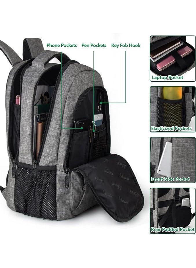 MATEIN Travel Laptop Backpack,Business Anti Theft Slim Durable Laptops Backpack with USB Charging Port,Water Resistant College School Computer Bag for Women & Men Fits 15.6 Inch Laptop and Notebook - Image 3