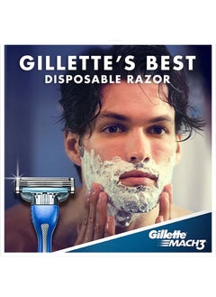 Gillete Mach 3 Smooth Shave Disposable Razor, 3 Count