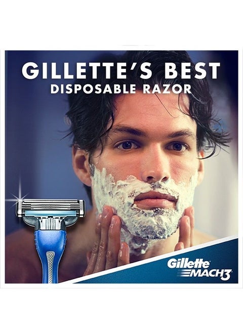 Gillete Mach 3 Smooth Shave Disposable Razor, 3 Count
