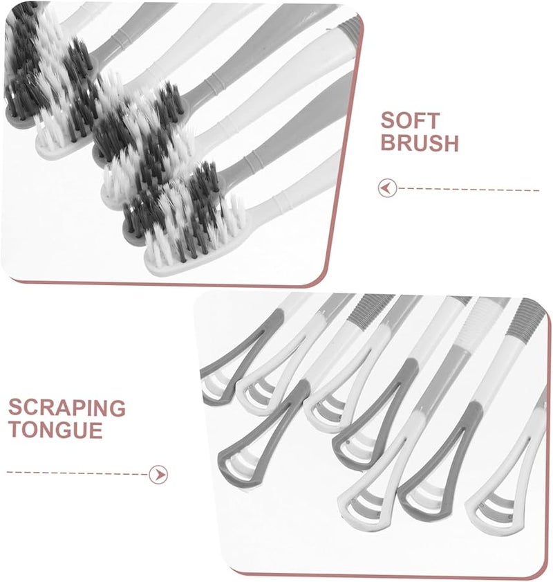 8pcs Soft Head Toothbrush Set With Tongue Scraper For Adults Kids Travel Oral Care - Image 4