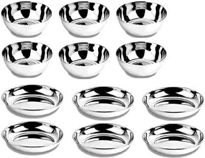 KIARAA D Mark kitchenware Dinner Set Pack of 48 Stainless Steel Dinner Set (Steel) - Image 4