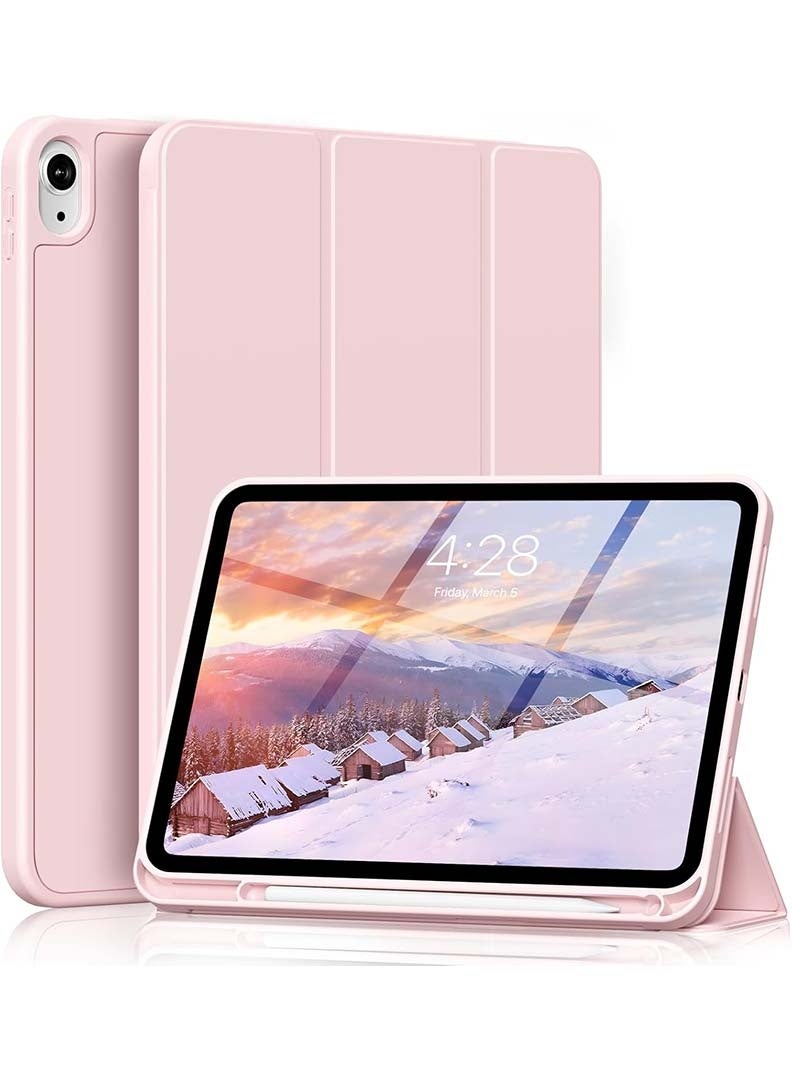ELTRAZONE Slim Smart Case for iPad Air 11 Inch (M4 2026/ M3 2025/ M2 2024) Lightweight Slim Trifold Cover with Pencil Holder, Soft TPU Back, Auto Wake Sleep, Shockproof Protective Tablet Case - Pink - Image 1