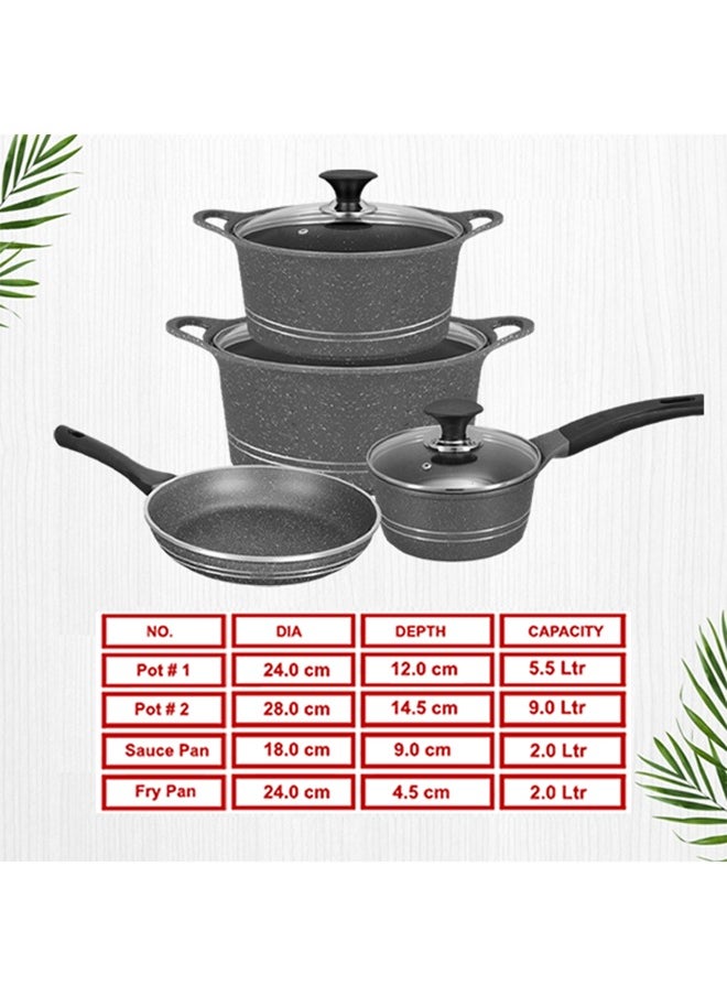 Sonex Diecast Eden Sapphire 7-Piece Gift Set, Korean Technology, Grey Marble Non-Stick Coating, Includes Casserole Pots, Sauce Pot, Frypan, Glass Lids, Easy to Clean,  Long Lasting Performance, Grey - pzsku/Z793DC9E2ED81F9420025Z/45/_/1725525619/75dfa606-2286-40fa-a0ab-2b406e398296